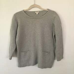 J.Crew Crew Neck Sweater 100% Wool Pockets XL preppy normcore